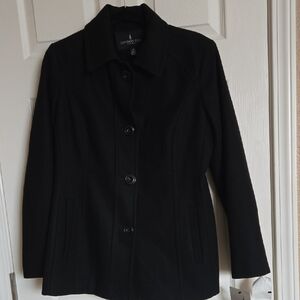 London Fog Women's Black Pea Coat